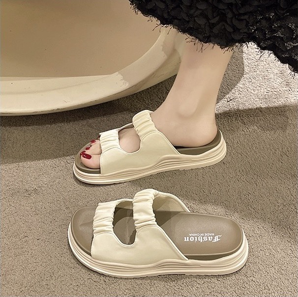 Dép nữ ozshuoz 2 quai nhún đế 4cm kiểu dáng Hàn quốc ,dép học sinh đi học, đi chơi, đi biển xinh xắn