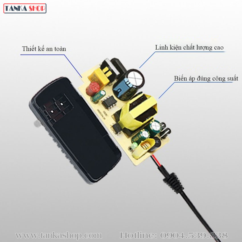 Adapter 12V 1A/2A/3A/4A/5A chân to 5.5×2.5mm
