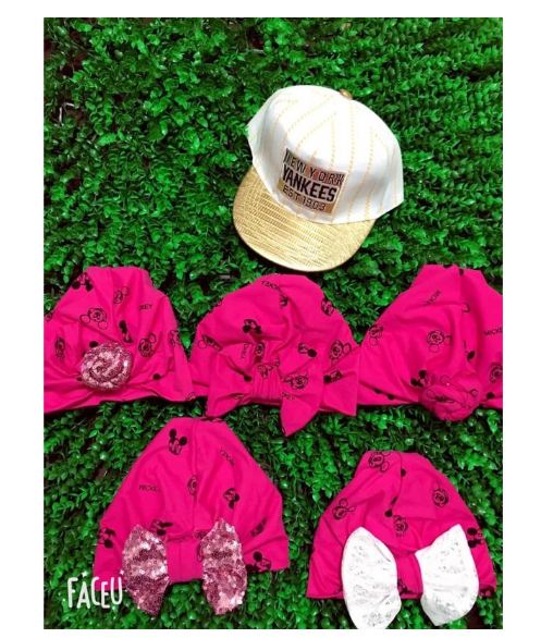[HCM]Nón turban cho bé freesize từ 5-12 ký (kèm tóc giả)