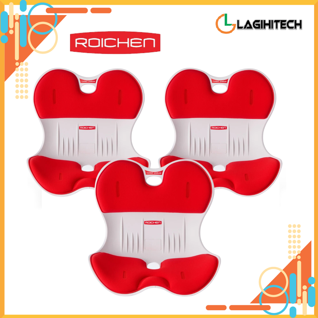 *LAGIHITECH* Combo 3 Ghế Chỉnh Dáng Ngồi Đúng Roichen Hàn Quốc Dùng Cho Nam,Nữ,Trẻ em Bảo Hành 1 Năm - Hàng Chính Hãng