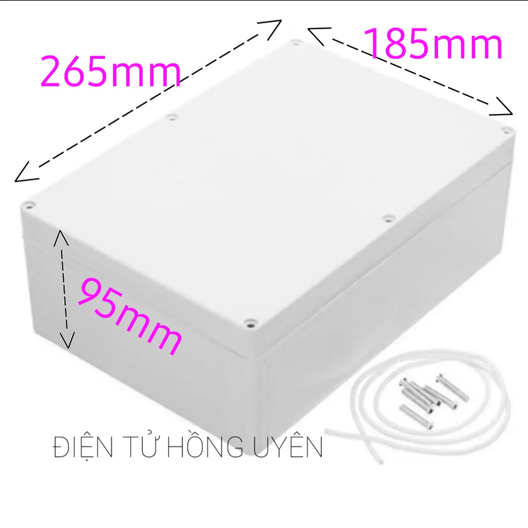 Hộp ABS 265x185x95mm. Hộp nhựa lớn - làm máy điện tử, làm ổ điện, đựng mạch điện... chống nước