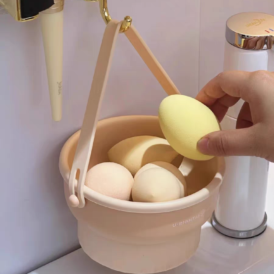 Hộp Vệ Sinh Cọ Trang Điểm 3 Trong 1 Bằng Silicon Đa Năng tiện Dụng Tr.th