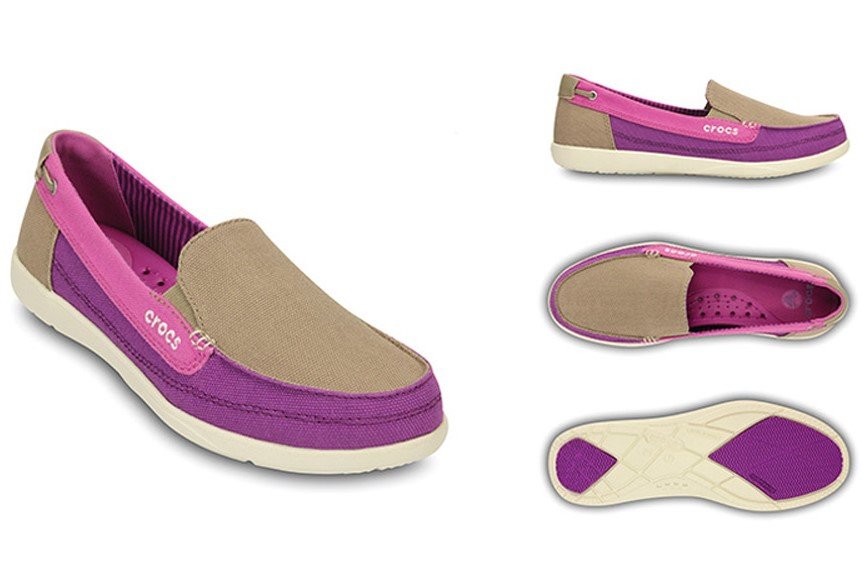 Giày slipon vải cross walu canvas loadfer cho nữ màu tím hồng
