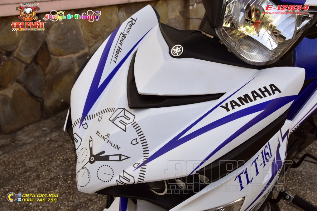 Tem Trùm Xe Exciter 150 MX King Xanh Bạc