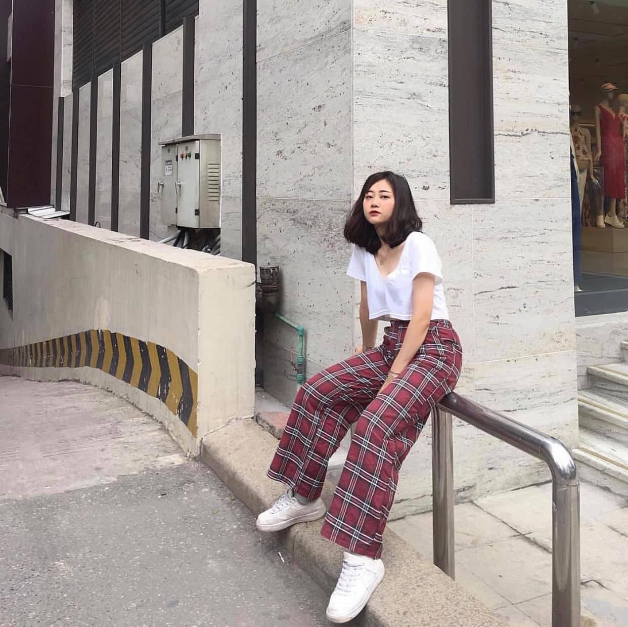 Quần Cullote kẻ caro
