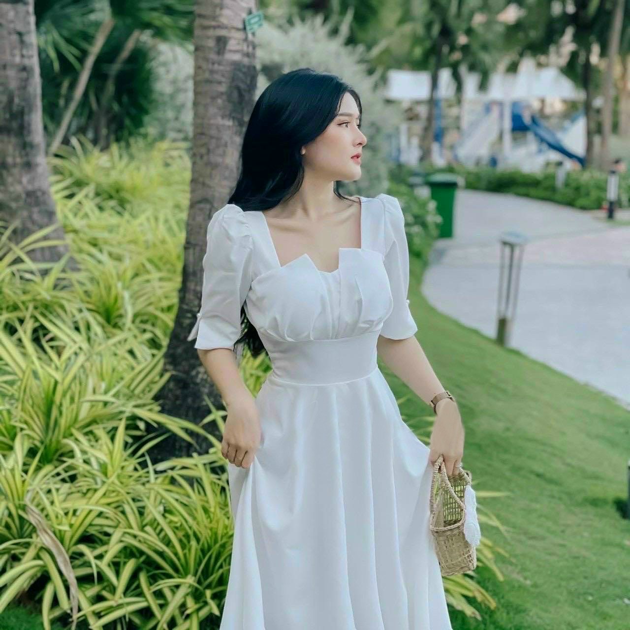 Đầm cổ xếp 3 màu