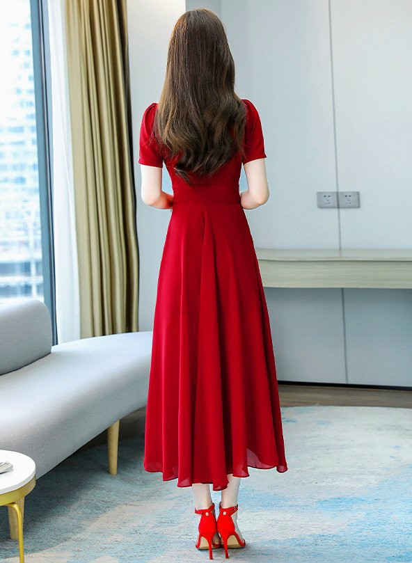 ĐẦM XÒE CỔ VEST XẺ TÀ - YB221251