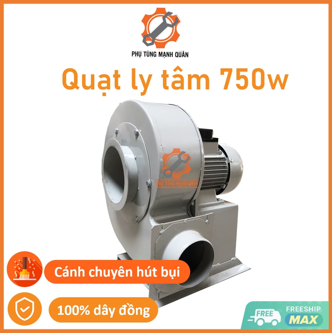 Quạt sên (quạt ly tâm ) công suất 750w hút bụi gỗ, bụi bông, khói nhà bếp ...