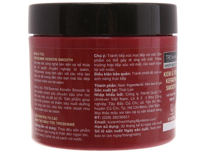 Kem ủ tóc TRESemme Keratin Smooth vào nếp mềm mượt 180ml