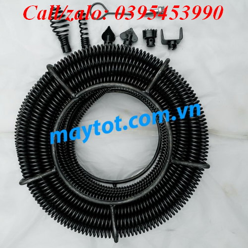 [HCM]dây thông tắc cống lò xo phi 16 dùng máy khoan(dài 3 mét 6 đầu thông 1 đầu kết nối)