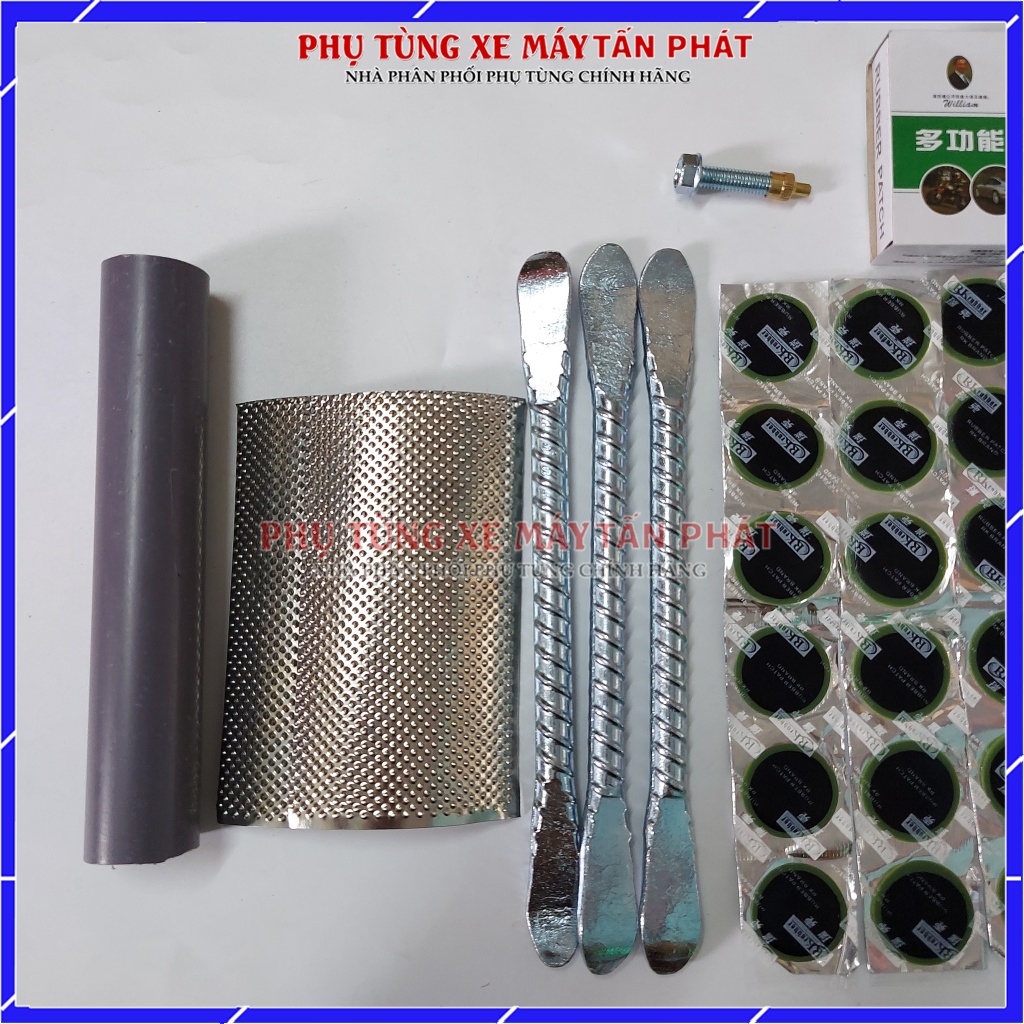 Bộ Vá Ruột - Săm Xe Máy Xe Đạp 5 Món (Miếng Vá Tròn)
