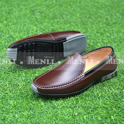 [DA BÒ] Giày lười giày mọi nam da thật MENLI GLLZ128