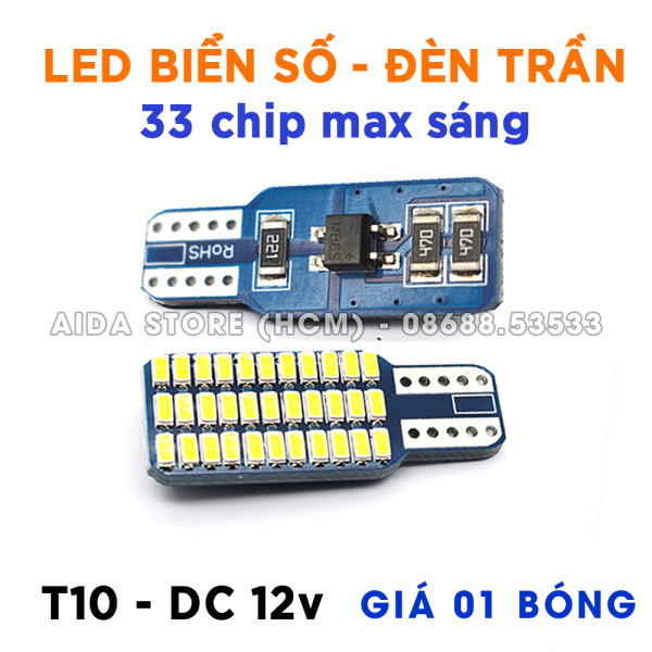 [HCM][Giá 01 bóng đèn] LED biển số đèn trần 33SMD chuyên dụng T10 12v cho xe máy ô tô