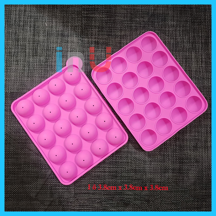 [HCM]Khuôn silicon đổ kẹo que mút tròn chúp chúp 20 cây