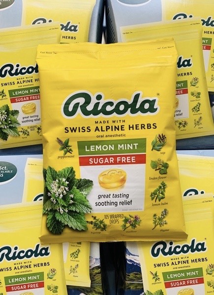 Kẹo Ricola Sugar Free Lemon Mint 105 viên