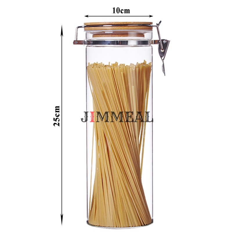 Hũ thủy tinh nắp cài, hũ thủy tinh nắp gài, lọ thuỷ tinh nắp gài kín hơi nắp tre jimmeal đựng thực phẩm đồ khô cao cấp
