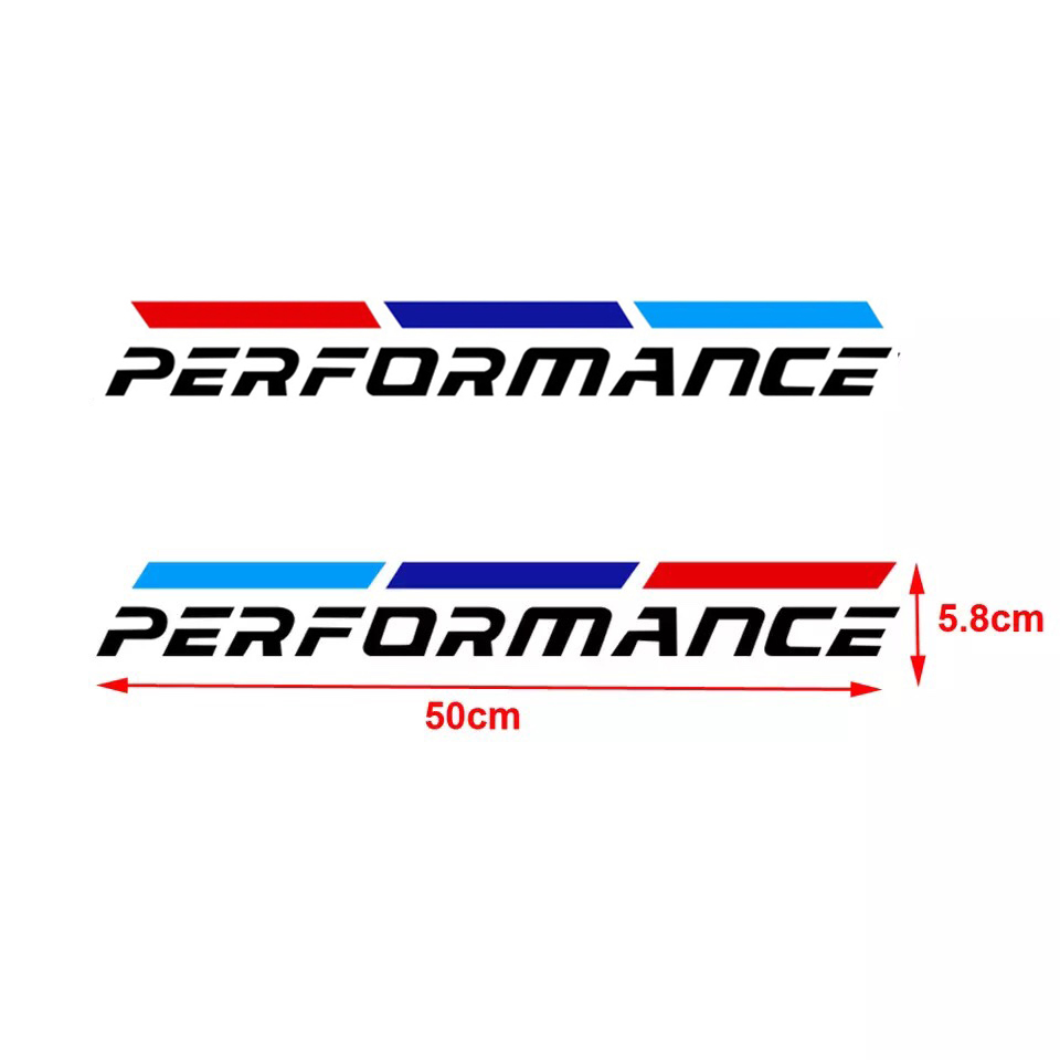 [HCM]Combo 2 tem dán cửa + 2 tem dán gương chiếu hậu ô tô Performance 03
