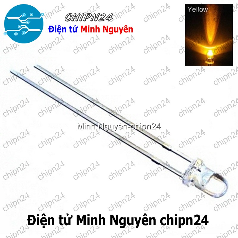 [50 con] (TK20) Led 3mm Trong màu Vàng (Led 3mm siêu sáng Vàng) - HH000491
