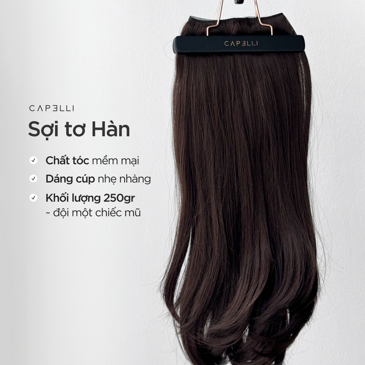 Tóc Kẹp 6 Phím CAPELLI Dáng Cúp 40-50cm