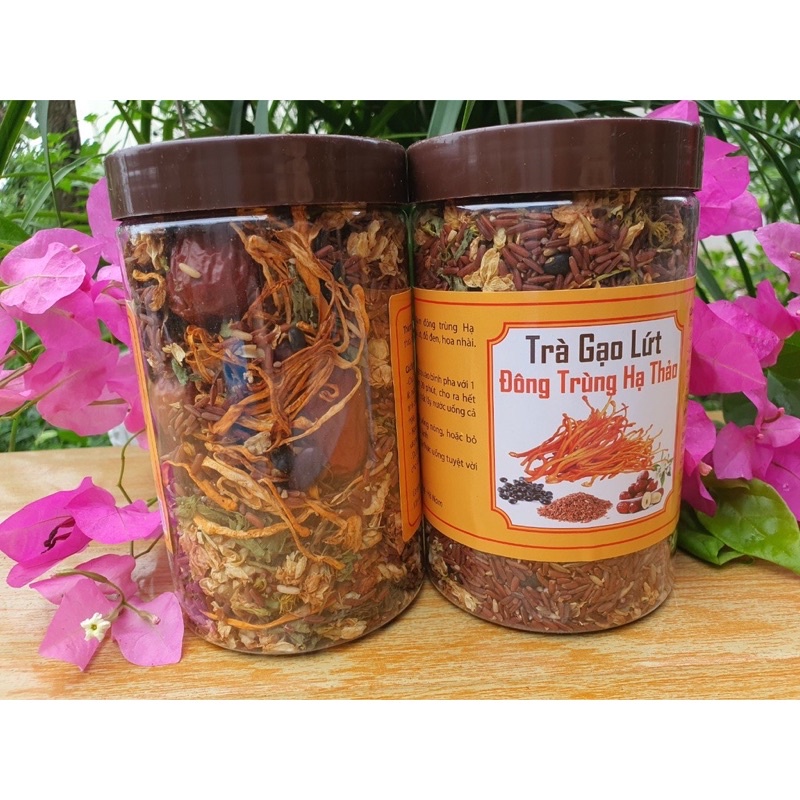 Trà gạo lứt đông trùng hạ thảo hộp 500g