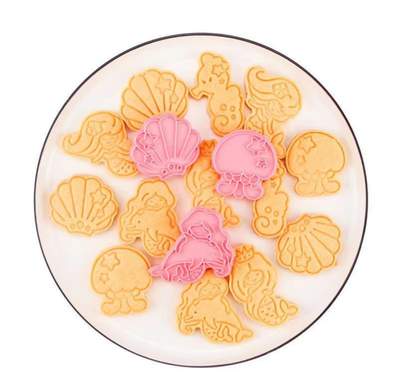 Album Bộ 6 -8 khuôn bánh quy bánh qui cookies cookie 3D bằng nhựa - Bí đỏ shop nguyên liệu dụng cụ làm bánh