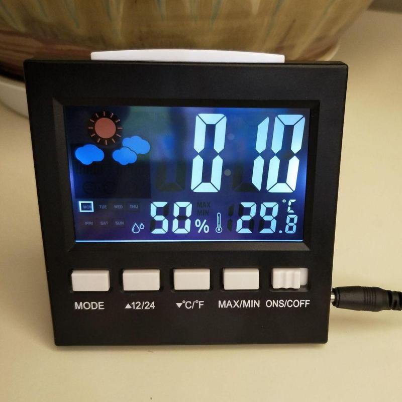 ĐỒNG HỒ ĐỂ BÀN báo thức, cảm ứng âm thanh, kiêm thời tiết, nhiệt độ, độ ẩm - mẫu đẹp - đồng hồ để bàn - đồng hồ led - DH501