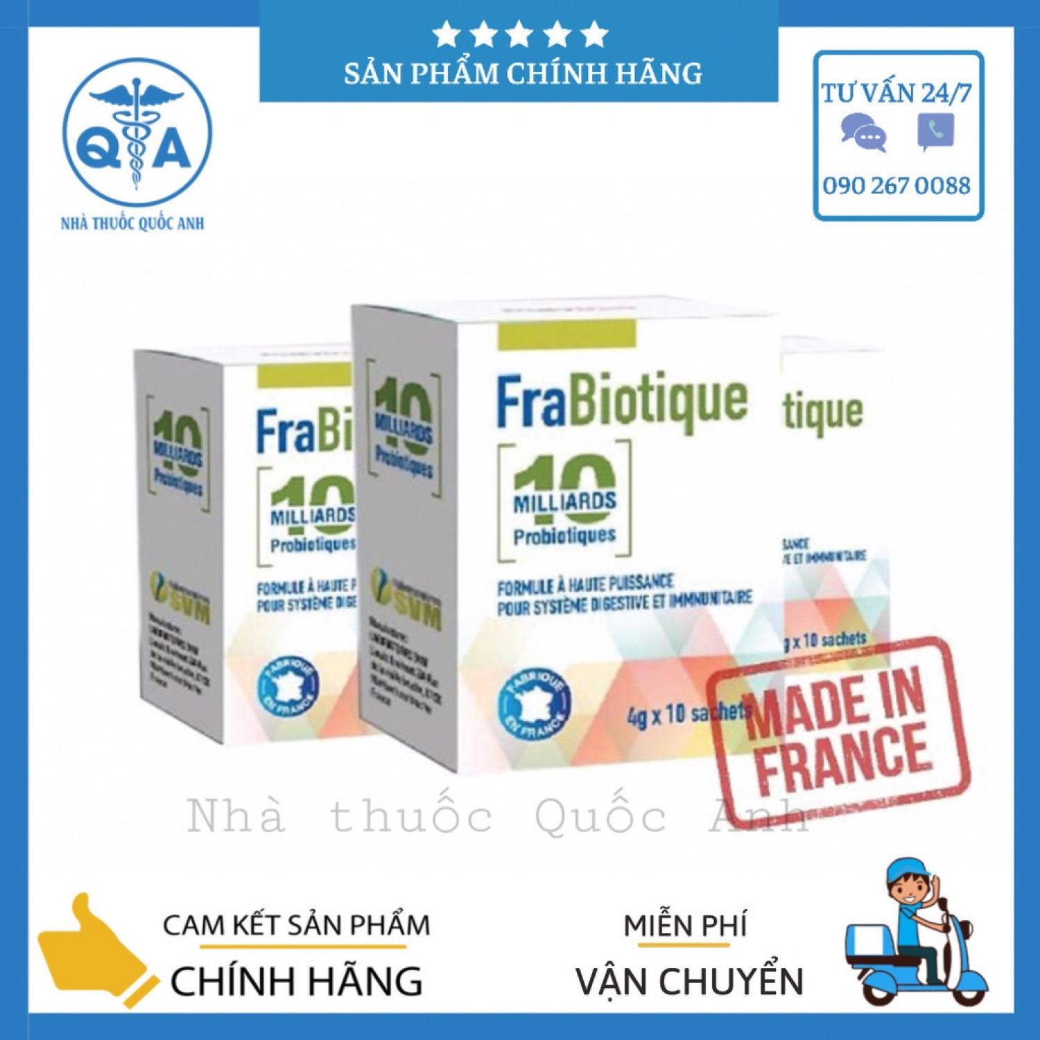Men tiêu hoá FraBiotique 3g - Giảm rối loạn tiêu hoá và cân bằng hệ vi sinh đường ruột cho bé Hộp 10 gói