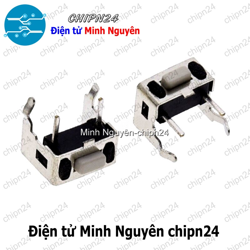 [10 cái] (K79) Nút nhấn 2 chân 3x6x4.3mm DIP Cong - HH005327