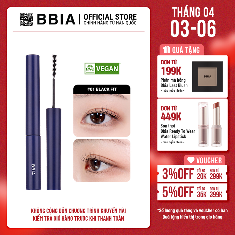 [NEW] Mascara tơi mi, không lem trôi BBIA Never Die Mascara Slim 3ml