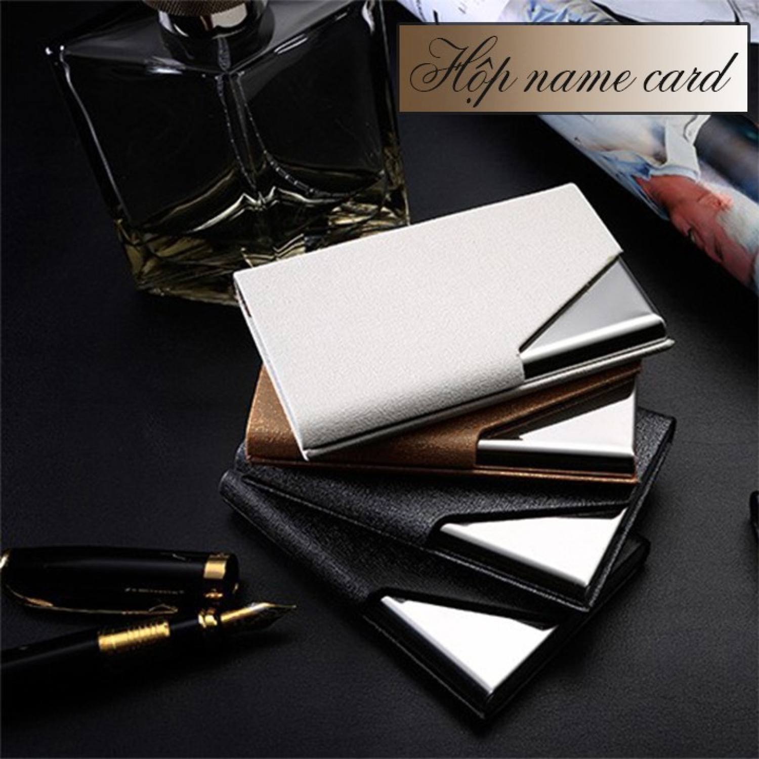 VÍ ĐỰNG NAME CARD CAO CẤP INOX BỌC PU
