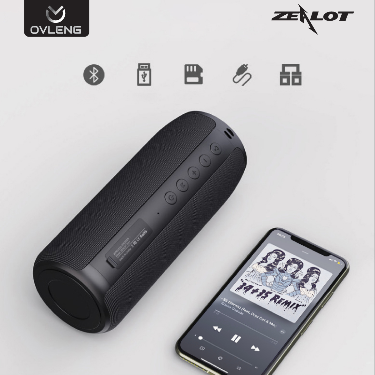 Loa Bluetooth 5.0 Extra Bass Ovleng S51