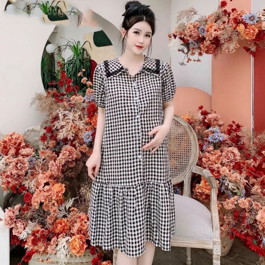 ĐẦM BẦU VÁY BẦU CÔNG SỞ SƠ MI DÁNG DÀI CHẤT MỀM MỊN