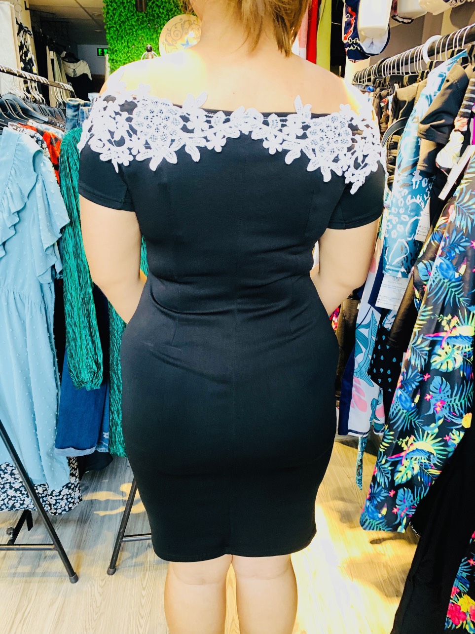 ĐẦM TRỄ VAI BIG SIZE 55- 110KG PHỐI REN (KS61083-2)