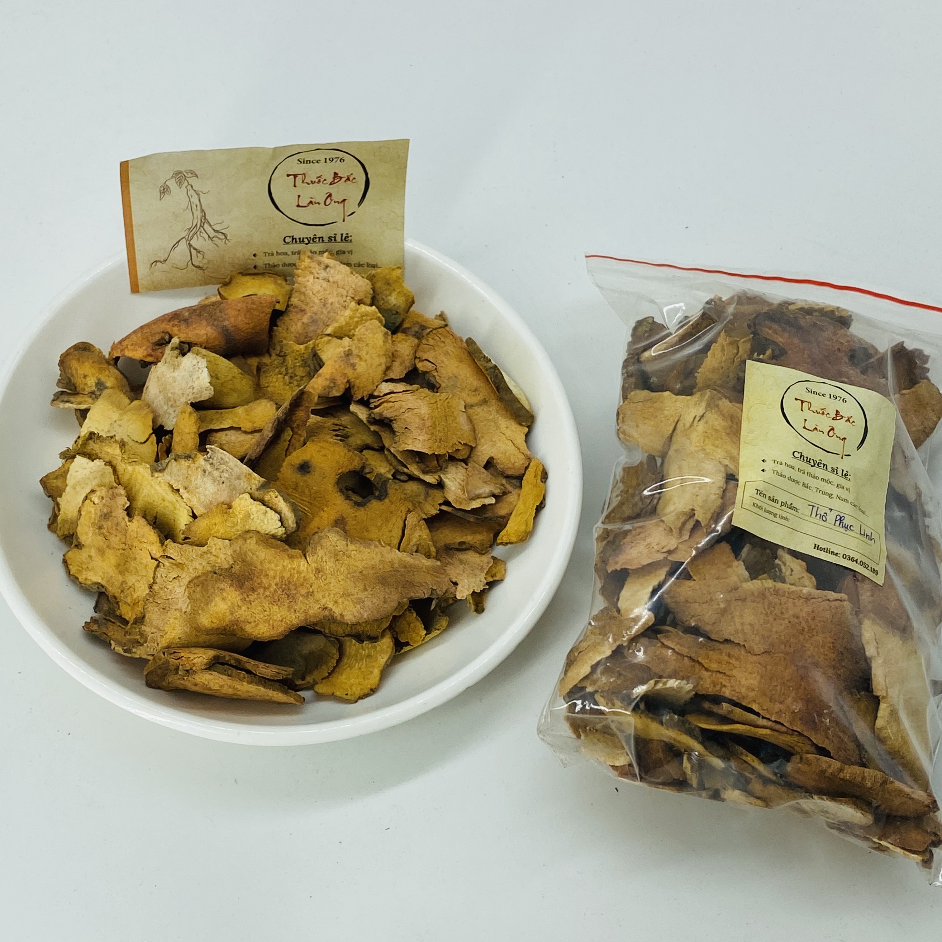 Thổ phục linh 100g, củ khúc khắc đỏ khô, thái lát mỏng, thơm, ngọt - Lãn Ông