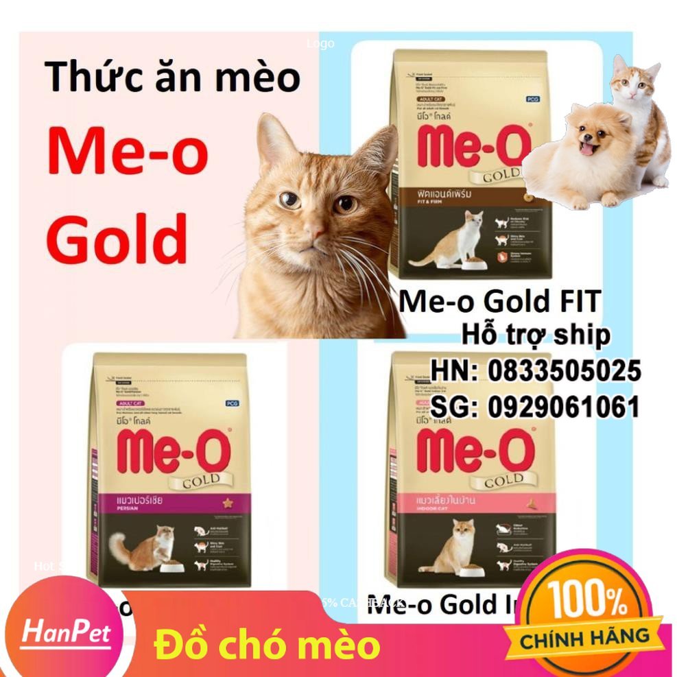 Hanpet - Thức ăn mèo Me-o gold (3 loại) thức ăn hạt cho mèo GOLD Fit and Firm / Indoor / Persian