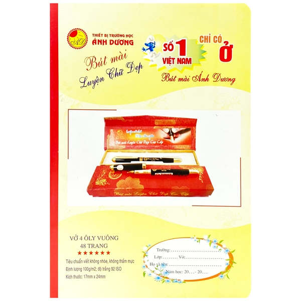 Vở 4 ô ly đứng ánh dương