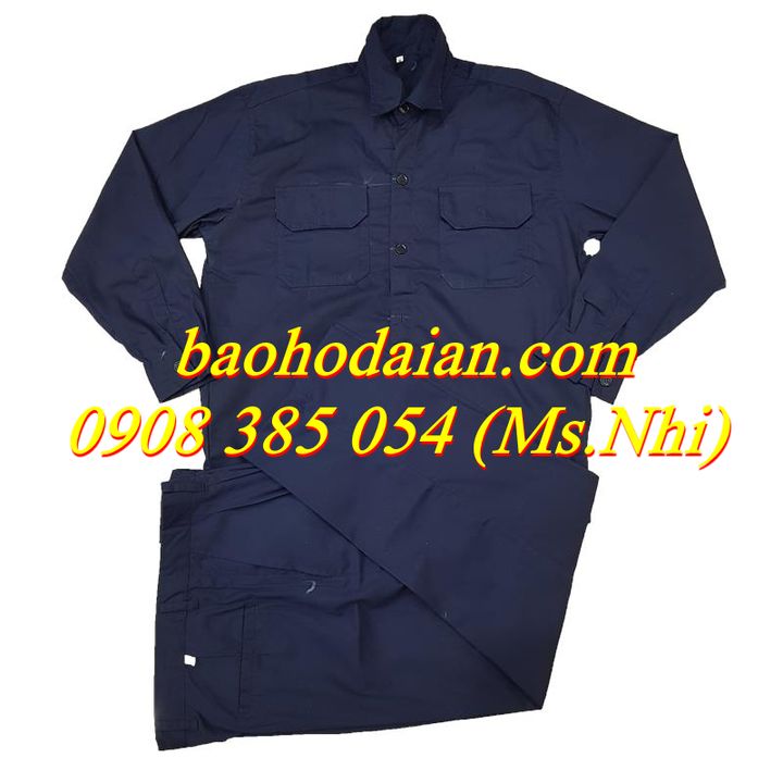 QUẦN ÁO BẢO HỘ, QUẦN ÁO CÔNG NHÂN VẢI KAKI -MÀU XANH ĐEN - HÌNH THẬT, CÓ SẴN