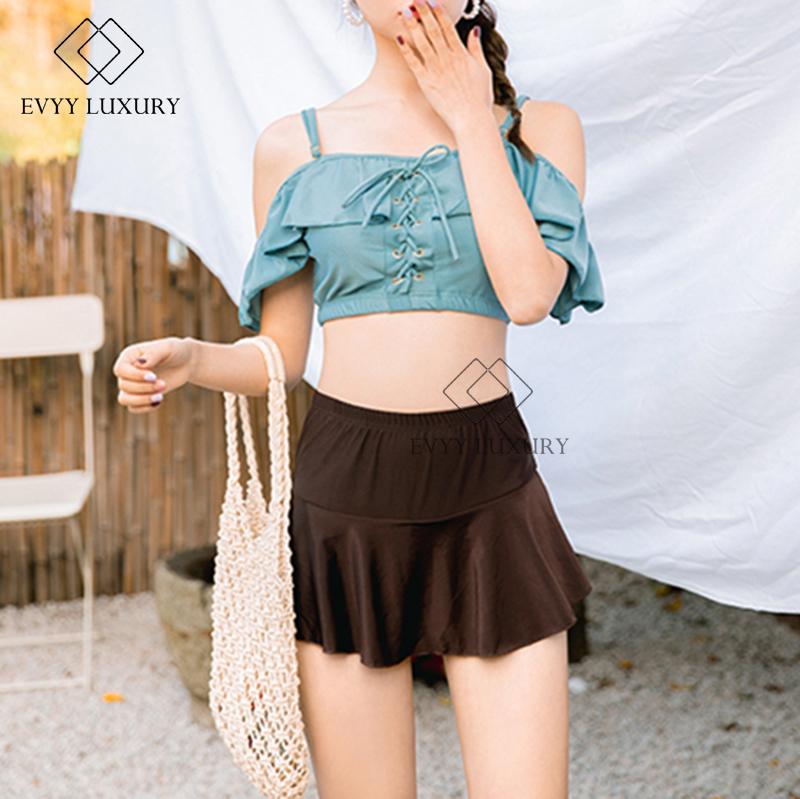 Bikini, Đồ Bơi 2 Mảnh Dáng Váy cạp cao Evyy