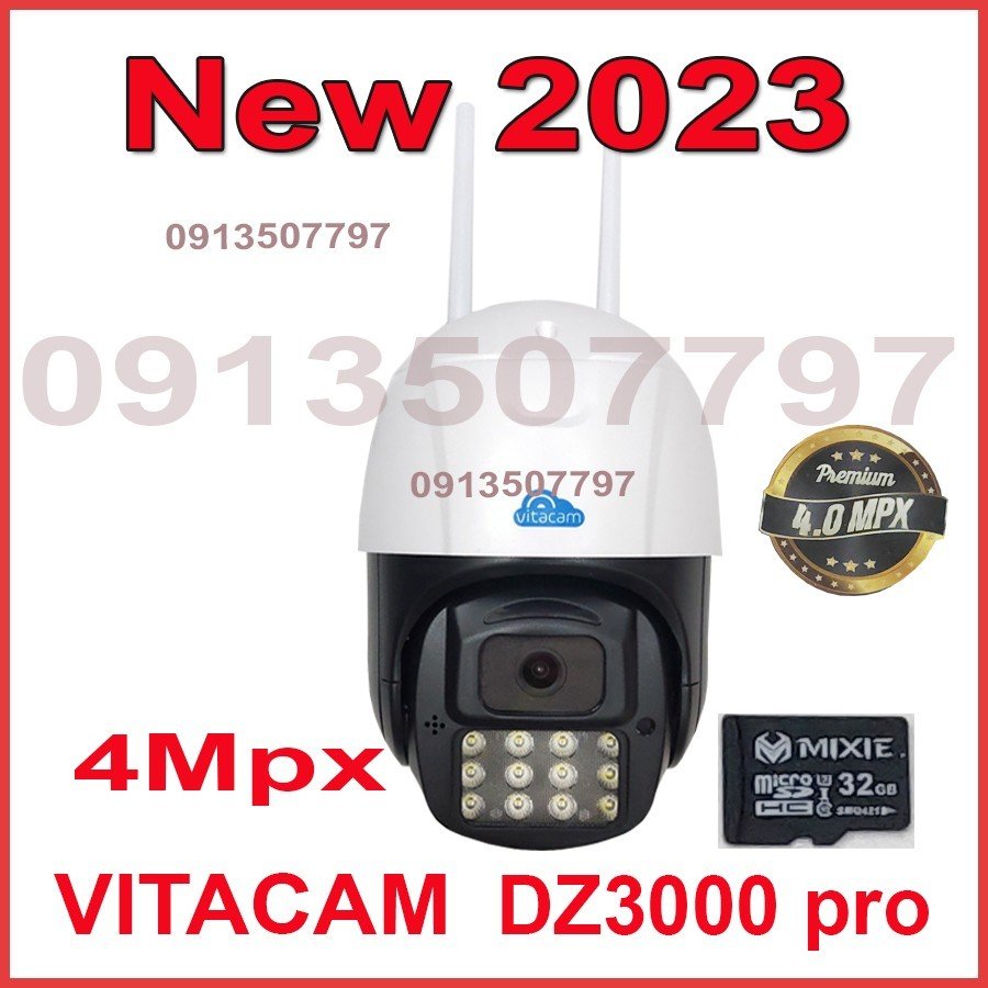Kèm thẻ nhớ 128g - camera vitacam ngoài trời dz3000pro 4mpx dz3000