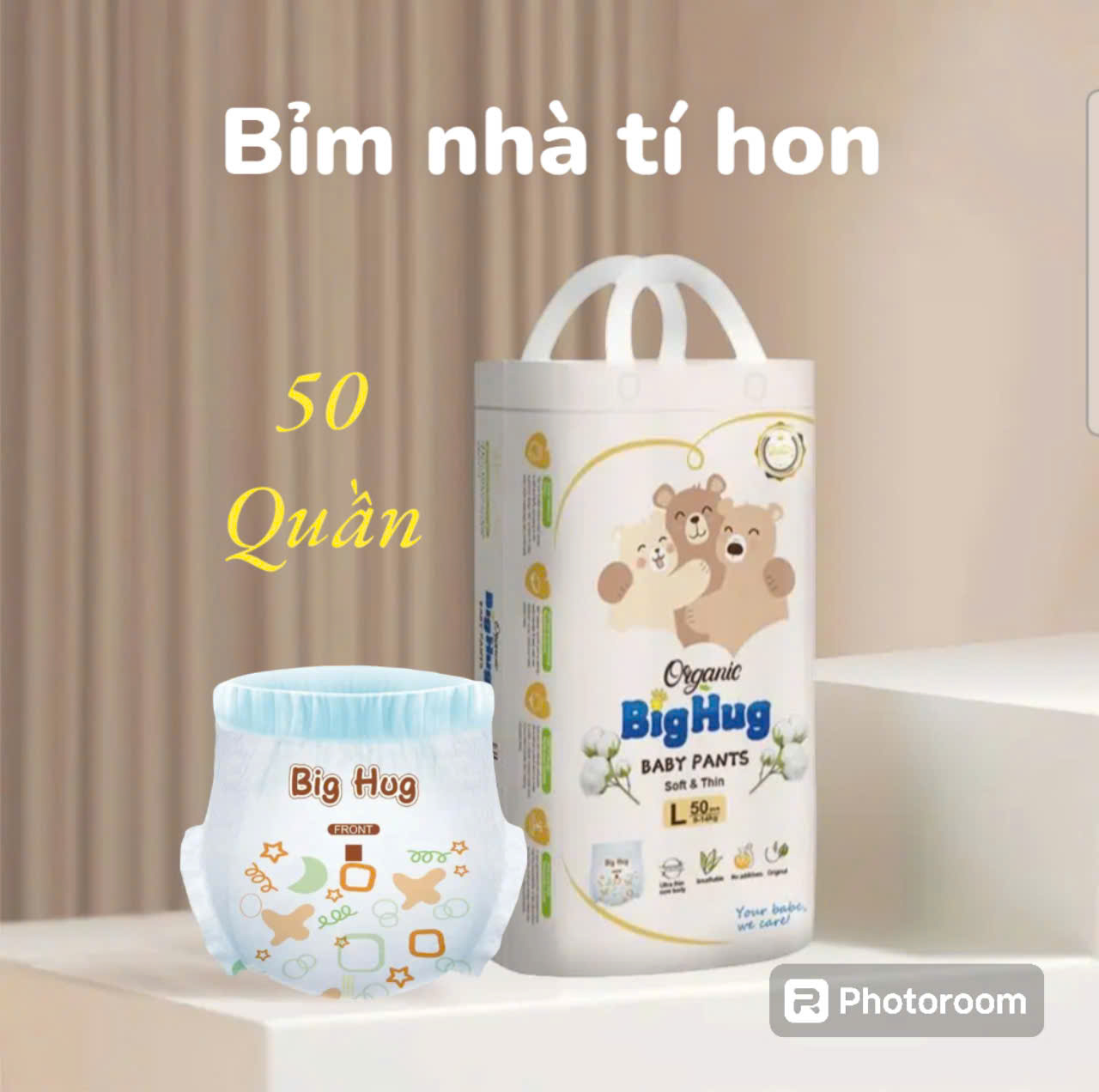 (BIG HUG) Bỉm Tả Quần Siêu Mềm Chun Đệm Mây Thám Hút Tốt