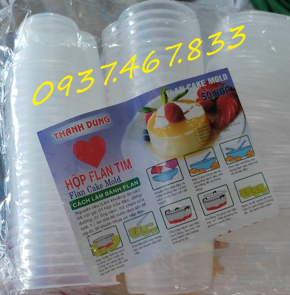 ⚡️ [Sale Kịch Sàn] Combo 50 HỦ BÁNH FLAN CÁC SIZE * FLAN TIM*