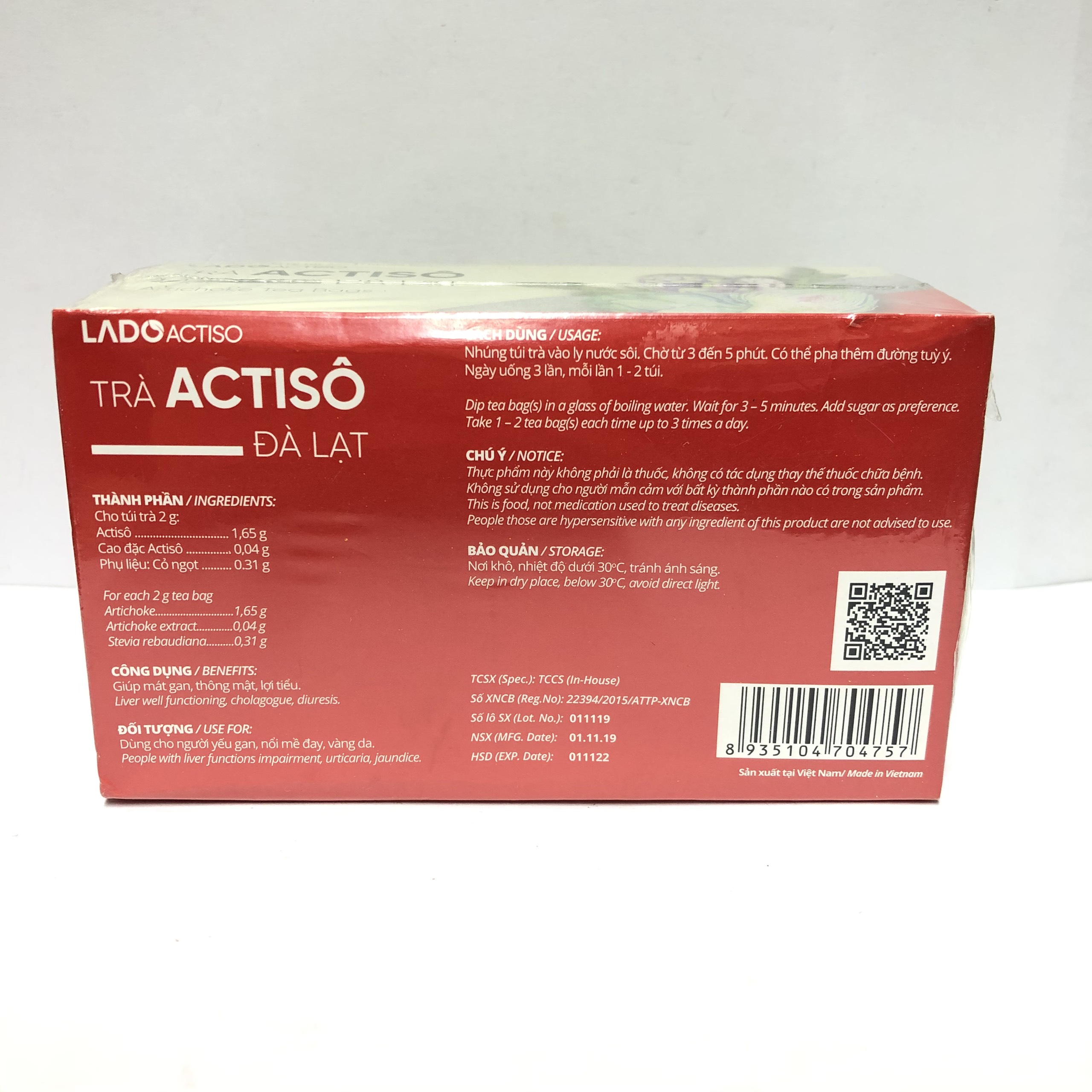 Trà actiso hộp 20 túi