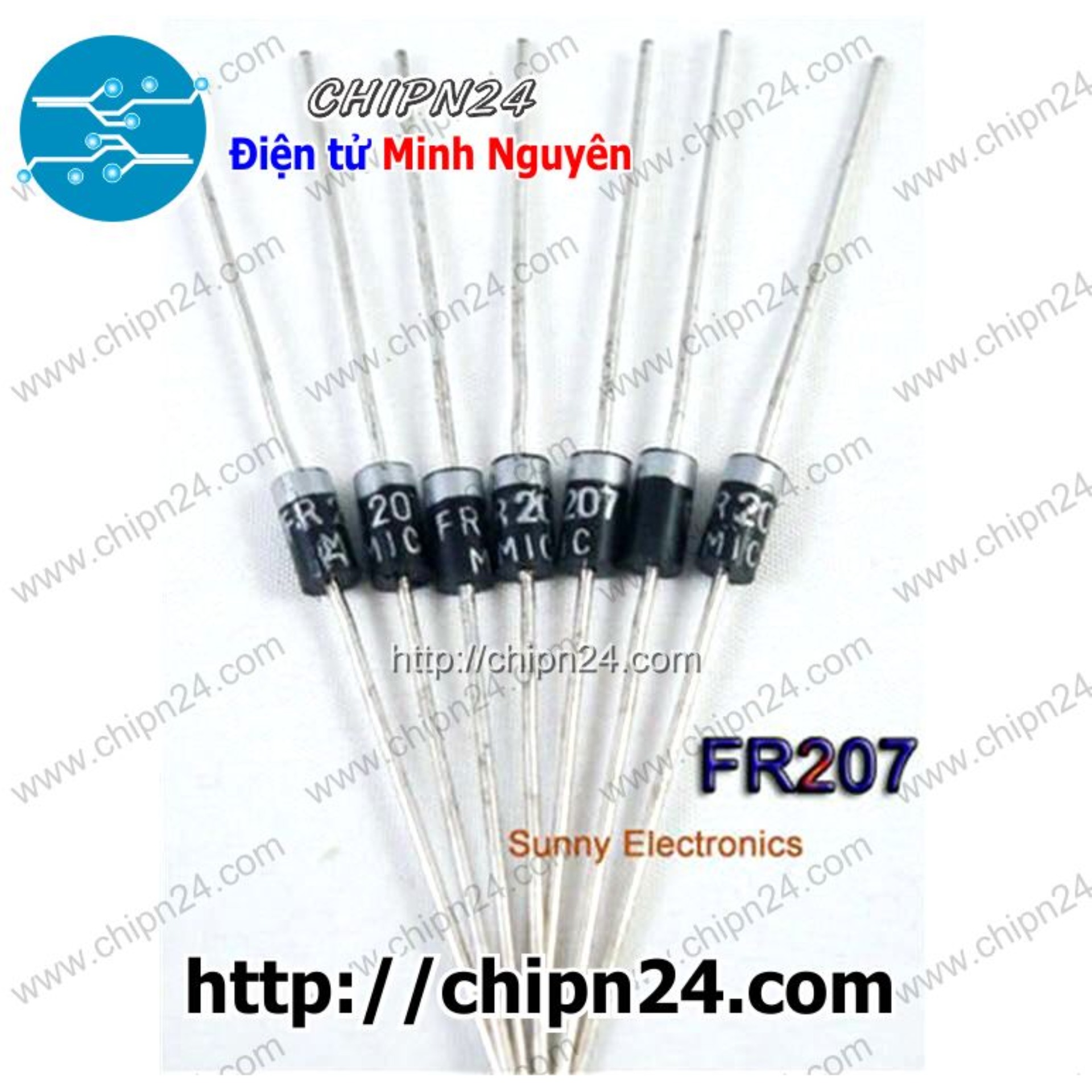 [10 con] (KG2) Diode FR207 DIP 2A 1000V [Diode xung]