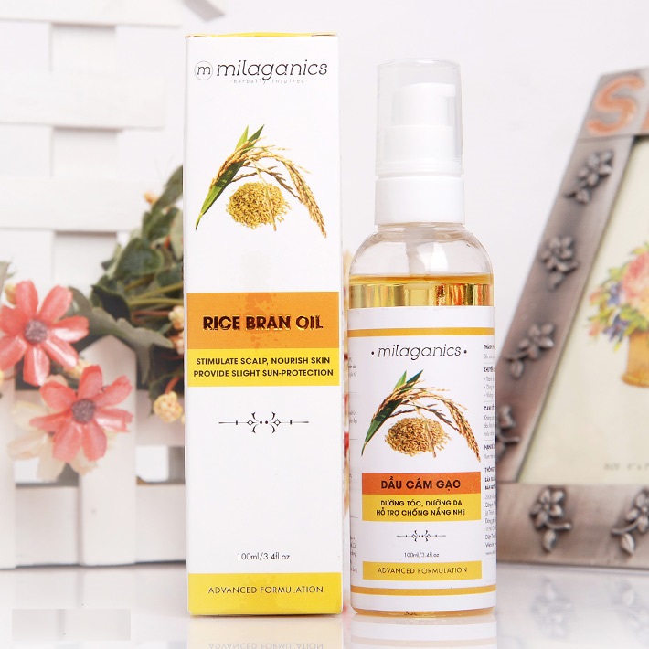 [6-11/12 VOUCHER GIẢM 8%]Dầu Cám gạo Milaganics 100ml