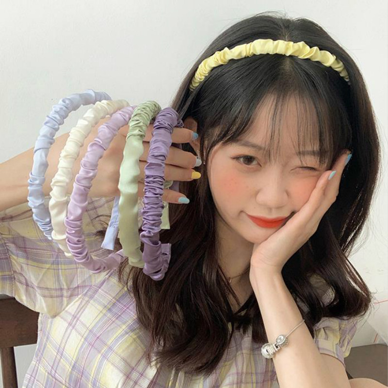 Cài Tóc Vải Lụa Satin Nhúng Bèo Phong Cách Hàn Quốc