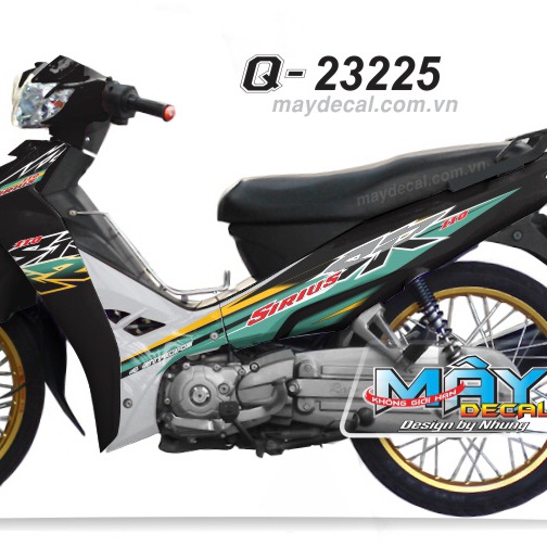 Tem rời Sirius SR đen bạc