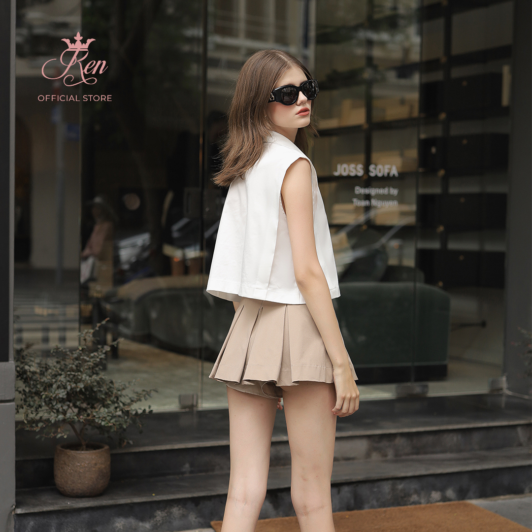 REN BY TEE - Chân Váy Quần Kaki Xếp Li