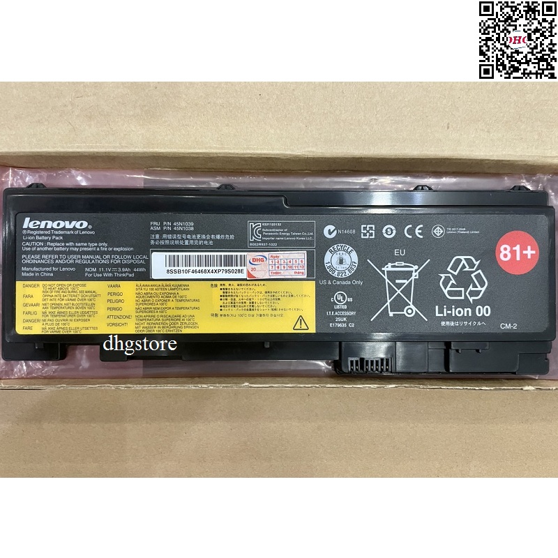 Pin laptop Lenovo ThinkPad T420S, T420Si, T430S, T430Si, 81+