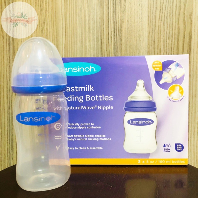 Bình sữa Lansinoh 160ml/240ml chọn núm S/M/L