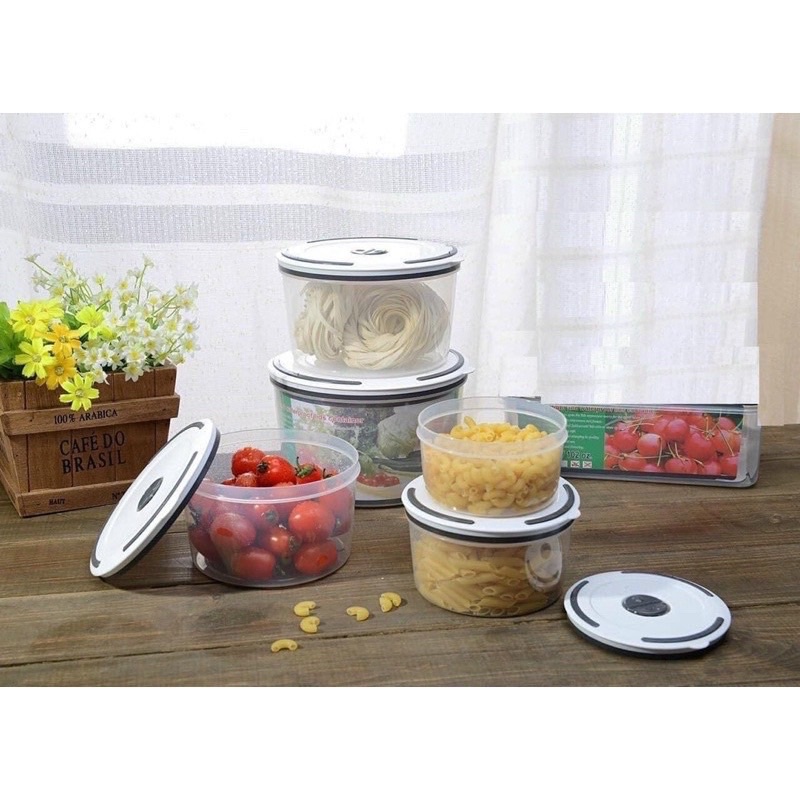 Set 5 box plastic food container multi-size handy preserved vegetables fresh